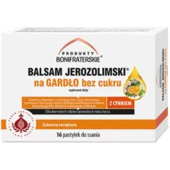 Produkty Bonifraterskie Balsam Jerozolimski na gardło bez cukru, pastylki do ssania, 16 szt.