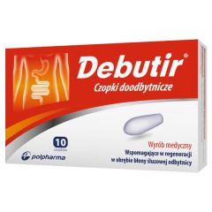 Debutir, czopki doodbytnicze, 10 szt.