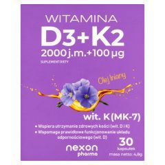Witamina D3+K2, kaps., 30 szt