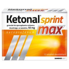 Ketonal Sprint Max, 50 mg, gran.d/sp.roztw.doustn., 12 sasz.