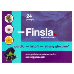 Finsla, pastyl.do ssania, sm.czarnej porzeczki,  24 szt