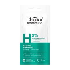 L'biotica Dermomask, głęboko odżywcza maska z witaminą H, 8ml