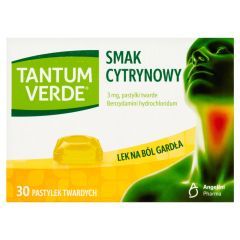 Tantum Verde sm.cytrynowy, 3 mg, pastyl.twarde, 30szt,blist.