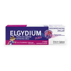 Elgydium Kids, pasta do zębów, sm.czerw.owoców, 3-6lat, 50ml