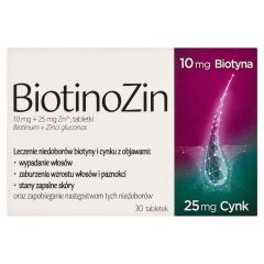 BiotinoZin, 10mg + 25mg Zn2+, tabletki, 30 szt.