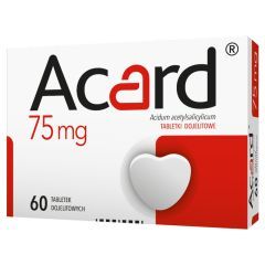 Acard, 75 mg, tabletki dojelitowe powlekane, 60 szt