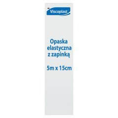 Viscoplast, opaska elastyczna tkana z zapinką, 5 m x 15 cm, 1 szt.