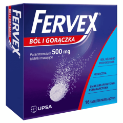Fervex b&oacute;l i gorączka Forte, 1 g, tabletki musujące, 8 szt