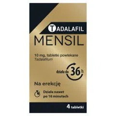 Tadalafil Mensil, 10 mg, tabl.powl., 4 szt
