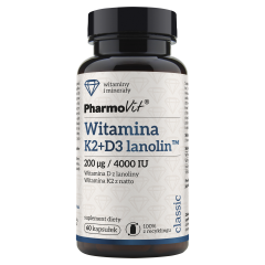 Pharmovit Classic, witamina K2 + D3 lanolin 21,6 g, kapsułki, 60 szt.