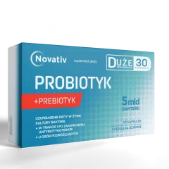 Novativ Probiotyk+prebiotyk 5 mld bakterii, kapsułki twarde, 30 szt.