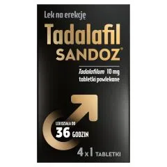 Tadalafil Sandoz, 10 mg, tabl.powl., 4 x 1 szt