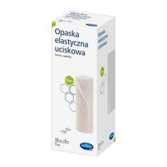 Opaska elastyczna uciskowa tkana z zapinką, 12 cm x 5 m, 1 szt.