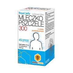 Mleczko pszczele Royal Jelly 300, tabletki, smak pomarańczowy, 45 szt.