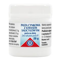 Pasta cynkowa z kwasem salicylowym (Pasta Lassara), 20 g (Hasco)