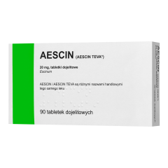 Aescin, 20 mg,tabl.dojelit.,(i.row),Delf,Czechy, 90 szt