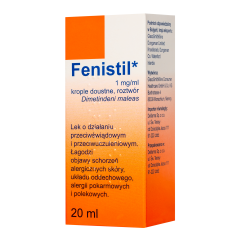 Fenistil, 1 mg/ml, krople doustne,(i.row),Delf,Bulg, 20 ml