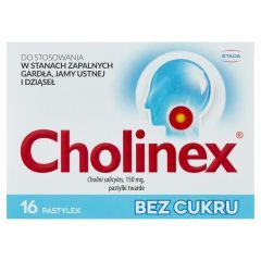 Cholinex, 150 mg, pastylki do ssania (bez cukru), 16 szt.