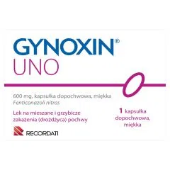Gynoxin Uno, 600 mg, kapsułki dopochwowe, miękkie, 1 szt.