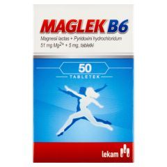 Maglek B6, 51 mg Mg2+ + 5 mg, tabletki, 50 sztuk