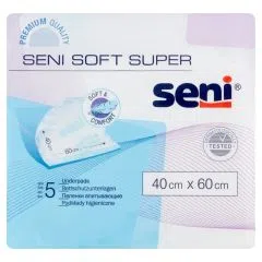 Seni Soft Super, podkłady higieniczne, 40 cm x 60 cm, 5 szt.