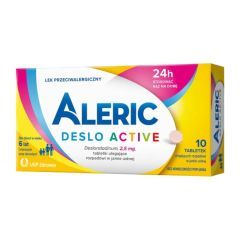 Aleric Deslo Active 2,5mg, 10 tabletek, na alergię i katar sienny dla dzieci