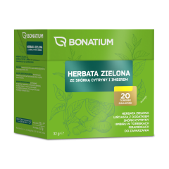 Bonatium Herbata zielona ze skórką cytryny i imbirem, 20 szt.