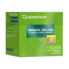 Bonatium Herbata zielona ze skórką cytryny i imbirem, 20 szt.