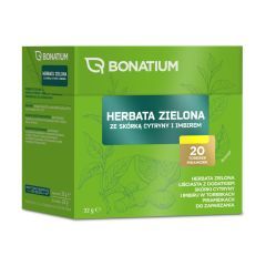 Bonatium Herbata zielona ze skórką cytryny i imbirem, 20 szt.