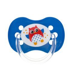 Canpol Babies, smoczek uspokajający silikonowy symetryczny, Sówki, 18 m+, 1 szt.