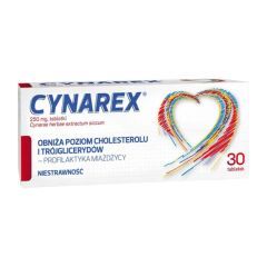 Cynarex, Cynarae herbae extractum siccum, 250 mg, tabletki, 30 sztuk