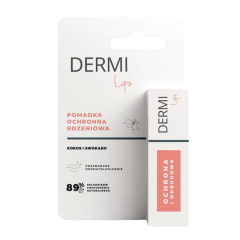 DERMI Lips pomadka ochronna rdzeniowa, kokos i awokado, 4,4g