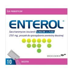 Enterol, 250 mg, proszek do sporządzania zawiesiny doustnej, 10 saszetek