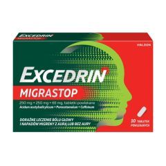 Excedrin MigraStop, tabl.powl.,(i.rów),MDZ,Belgia, 10 szt