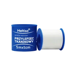 Heltiso Przylepiec tkaninowy biały 5m x 5cm 