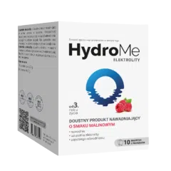 HydroMe Elektrolity doustny produkt nawadniający o smaku malinowym, 10 saszetek