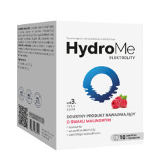 HydroMe Elektrolity doustny produkt nawadniający o smaku malinowym, 10 saszetek