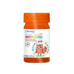 Novativ Kids Multivitaminka, 30 tabletek do ssania o smaku pomarańczowym