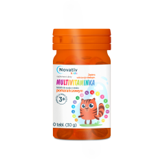 Novativ Kids Multivitaminka, 30 tabletek do ssania o smaku pomarańczowym