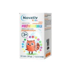 Novativ Kids Multivitaminka, 30 tabletek do ssania o smaku pomarańczowym