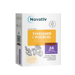 Novativ Tymianek i Podbiał, tabletki do ssania, 24 sztuki