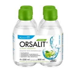 Orsalit Drink, doustny płyn nawadniający, smak jabłkowy, 800 ml (4x200ml)