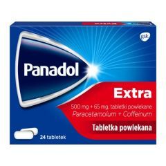 Panadol Extra, 500 mg+65 mg, tabl.powl., 24 szt
