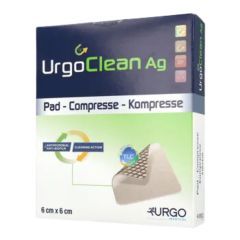 UrgoClean Ag, opatrunek,  6 cm x 6 cm, 1 szt. (z opakowania 10 sztuk).