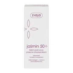 Ziaja, jaśmin w kremie przeciw zmarszczkom 50+ pod oczy i na powieki, 15 ml