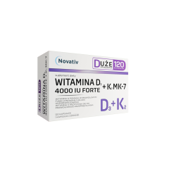 Novativ Witamina D3 4000 IU Forte+K2 MK-7, kapsułki, 120 szt.