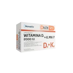 Novativ Witamina D3 2000 IU+K2 MK-7, kapsułki, 120 szt.