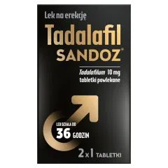 Tadalafil Sandoz, 10 mg, tabl.powl., 2 x 1 szt