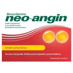 Benzydamine Neo-angin smak cytrynowy,3mg,pastyl.twarde,20szt