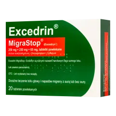 Excedrin MigraStop, tabl.powl.,(i.row),Delf,Belgia, 20 szt